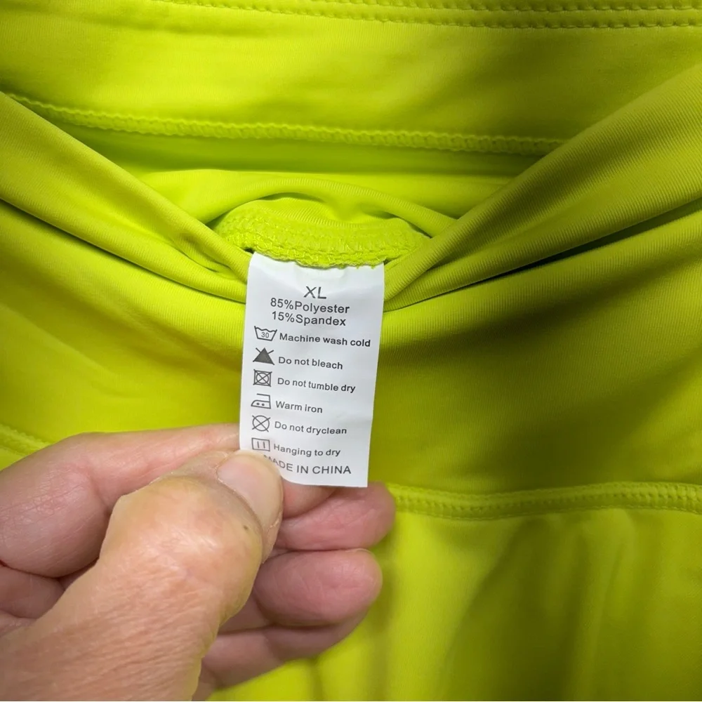 NWT JoyGirl Women's Highlighter Yellow Athletic Tennis Skort Size XL Super Cute - Picture 4 of 7